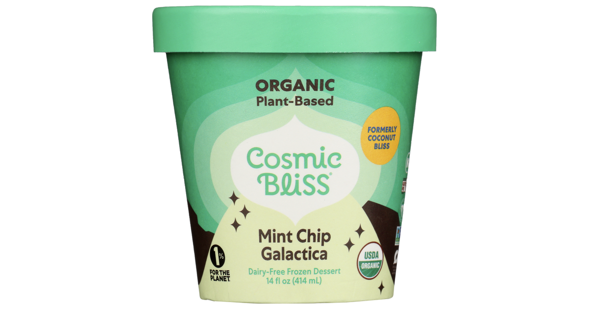 Cosmic Bliss Coconut Ice Cream, Mint Chip Galactica, GF, Frozen