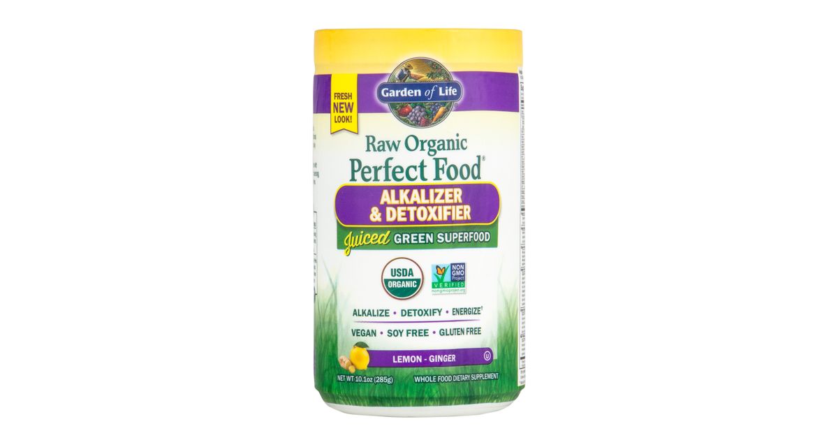 Garden of Life Perfect Food Alkalizer & Detoxifier, Lemon Ginger, Raw