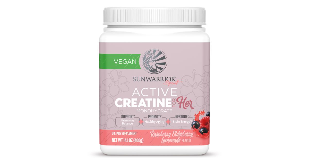 Sunwarrior Active Creatine For Her, Raspberry Elderberry Lemonade ...