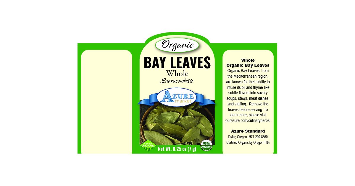Azure Market Organics Bay Leaves, Whole, Organic - Azure Standard