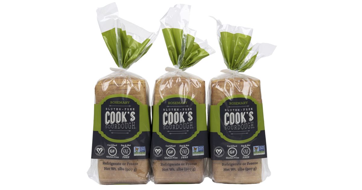Cook's GlutenFree Sourdough Rosemary Sourdough Bread, GF, Frozen
