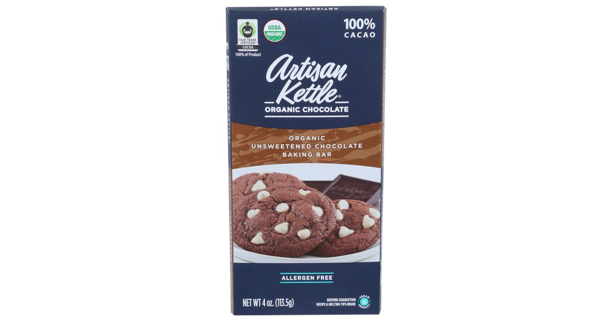 Artisan Kettle Baking Bars, 100%, Unsweetened, Organic - Azure
