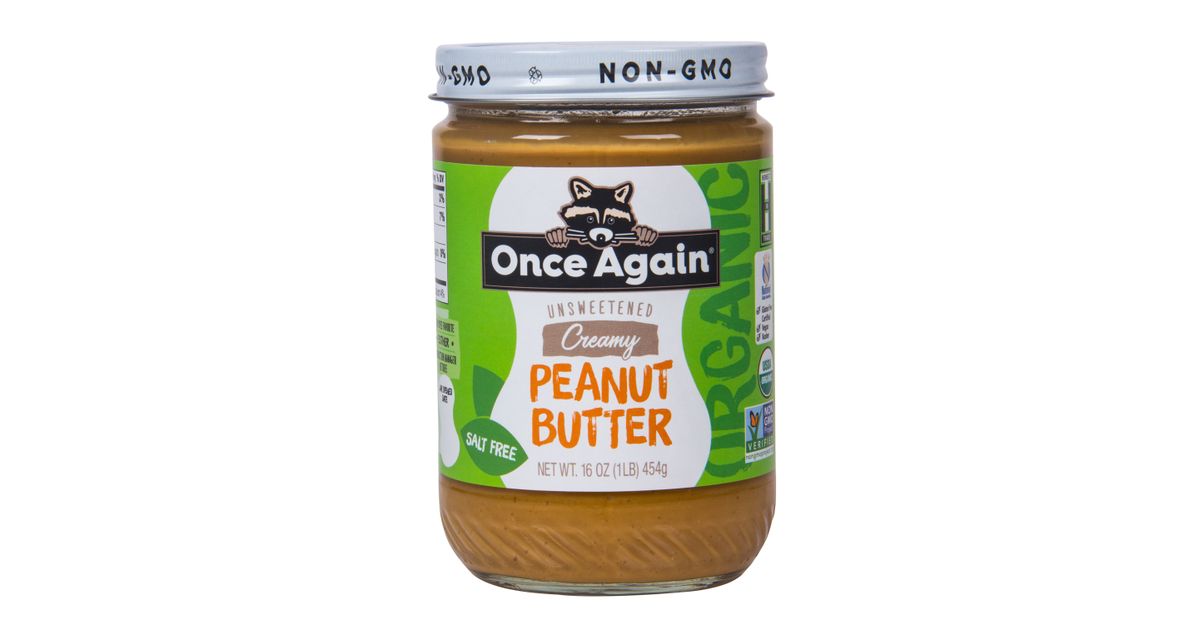 Once Again Nut Butter, Inc. Peanut Butter Creamy, Salt Free, Organic