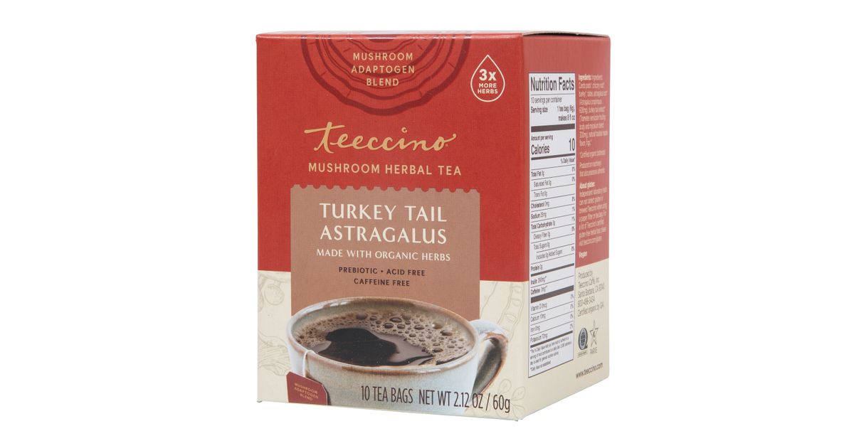 Teeccino Turkey Tail Astragalus, Mushroom Herbal Tea Azure Standard