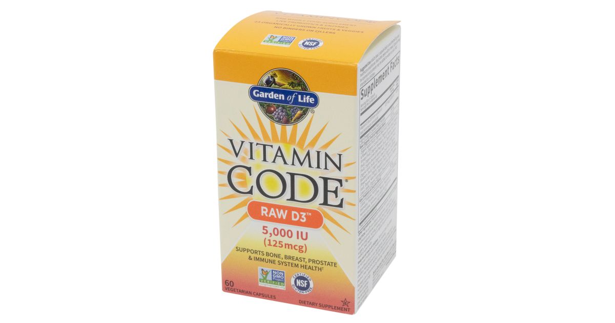 Garden of Life Vitamin Code Raw Raw D3, 5000 IU Azure Standard