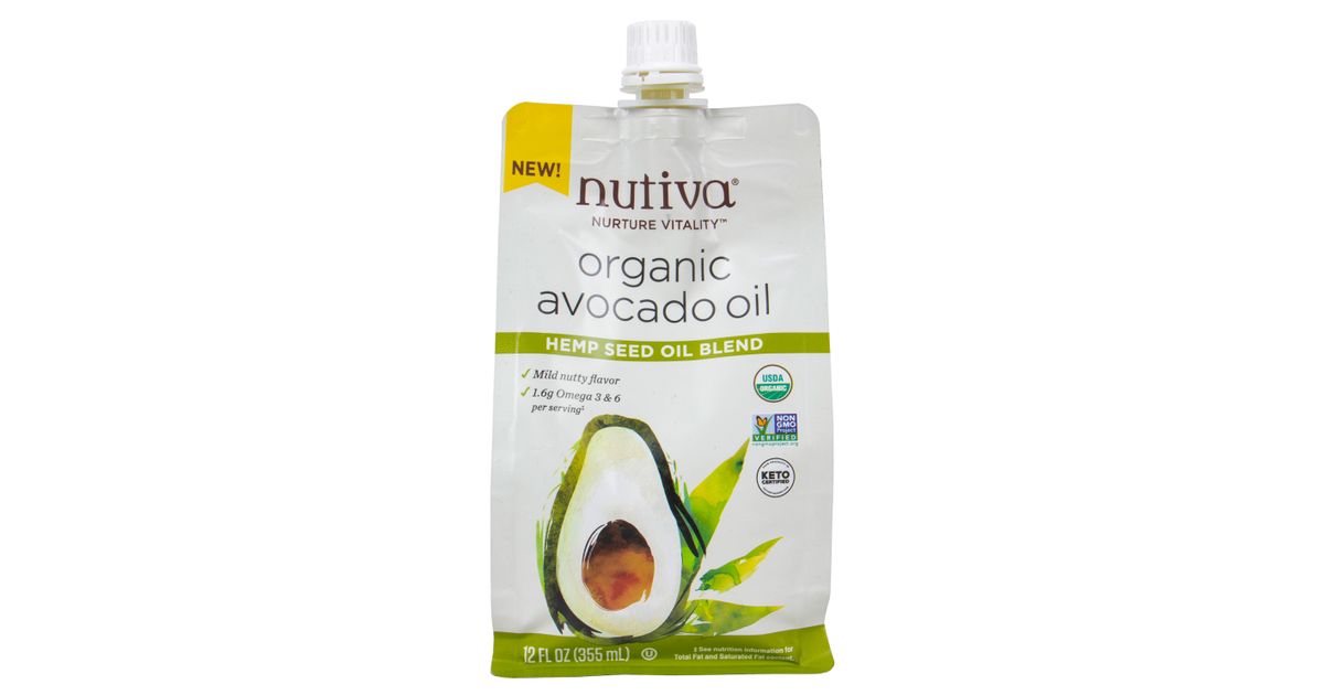 Nutiva Avocado Oil, Hempseed Oil Blend, Squeezable, Organic Azure