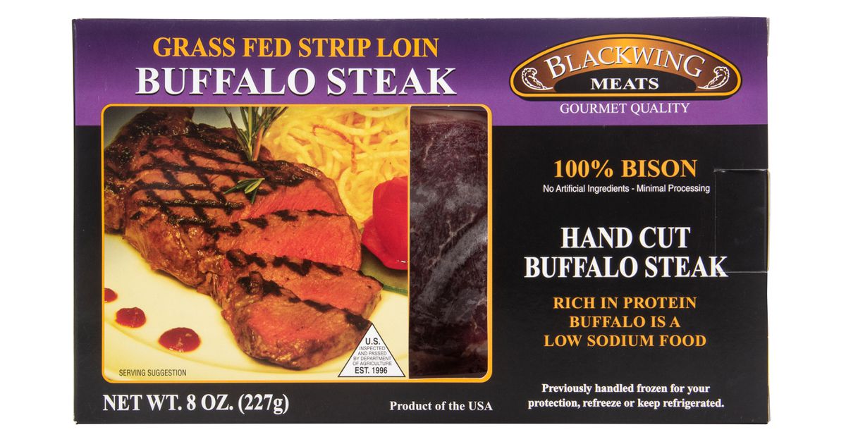 Blackwing Quality Meats Buffalo New York Steak, Frozen.