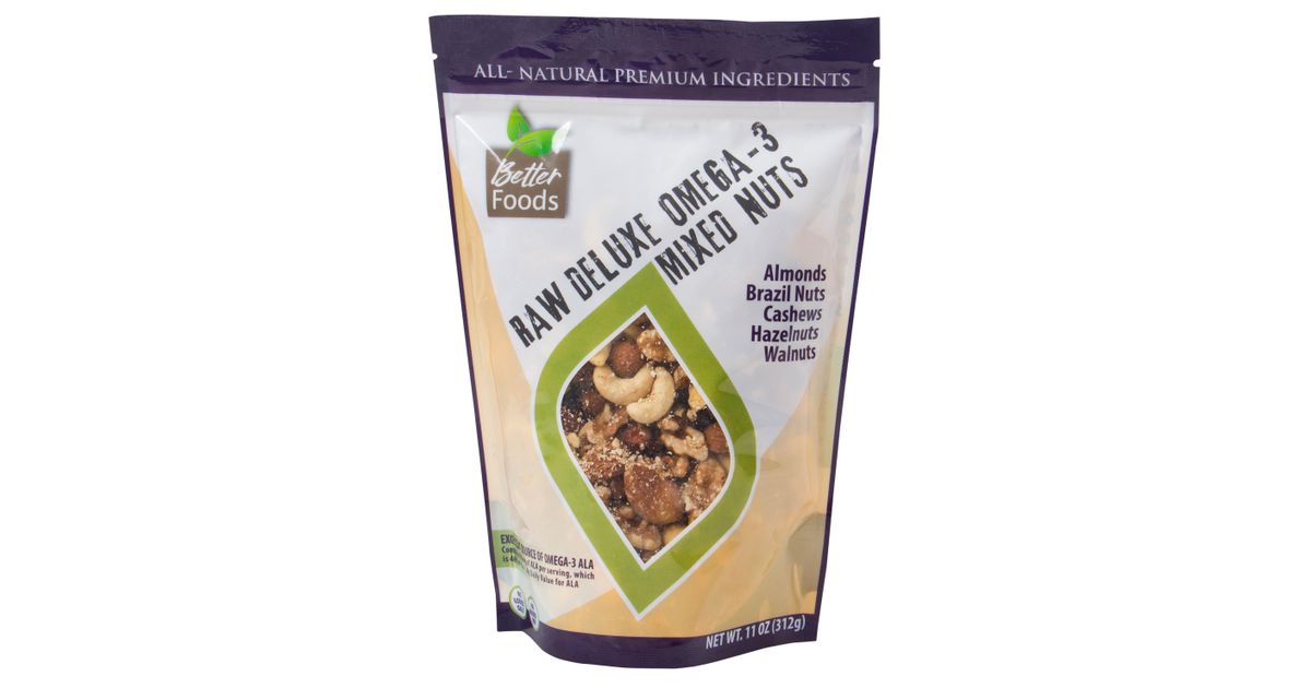 BetterFoods Mixed Nuts, Unsalted, Deluxe Omega3, Raw Azure Standard