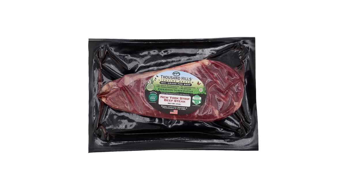 Organic Prairie New York Strip Steak, Frozen, Organic - Azure Standard