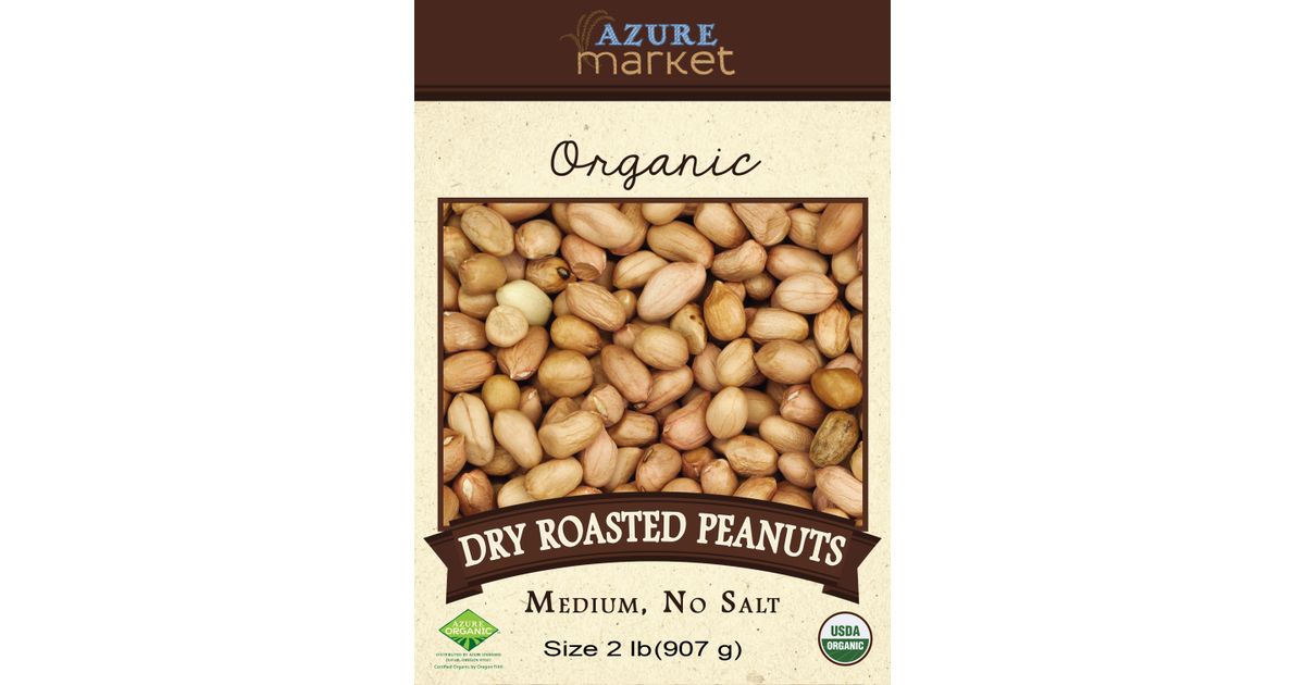 Azure Market Organics Peanuts, Medium, Dry Roasted, No Salt, Organic ...