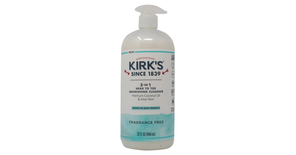 Kirk's Body Wash, 3 in 1 Head to Toe Nourishing Cleanser, Fragrance