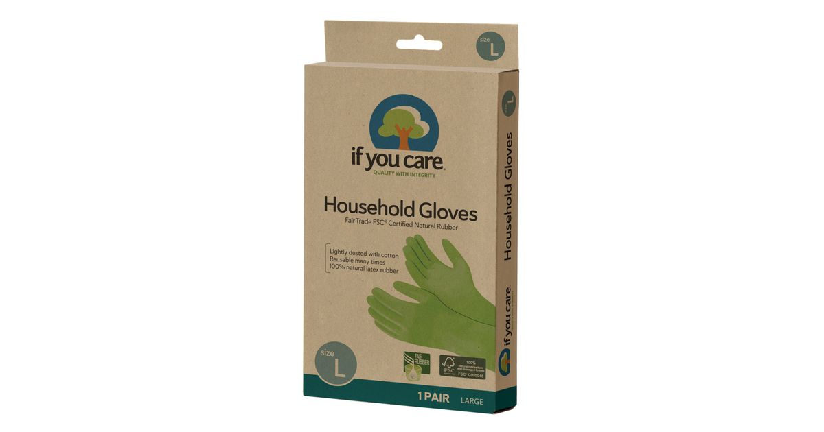 If You Care Household Gloves, Cotton Flock Lined, Large Azure Standard