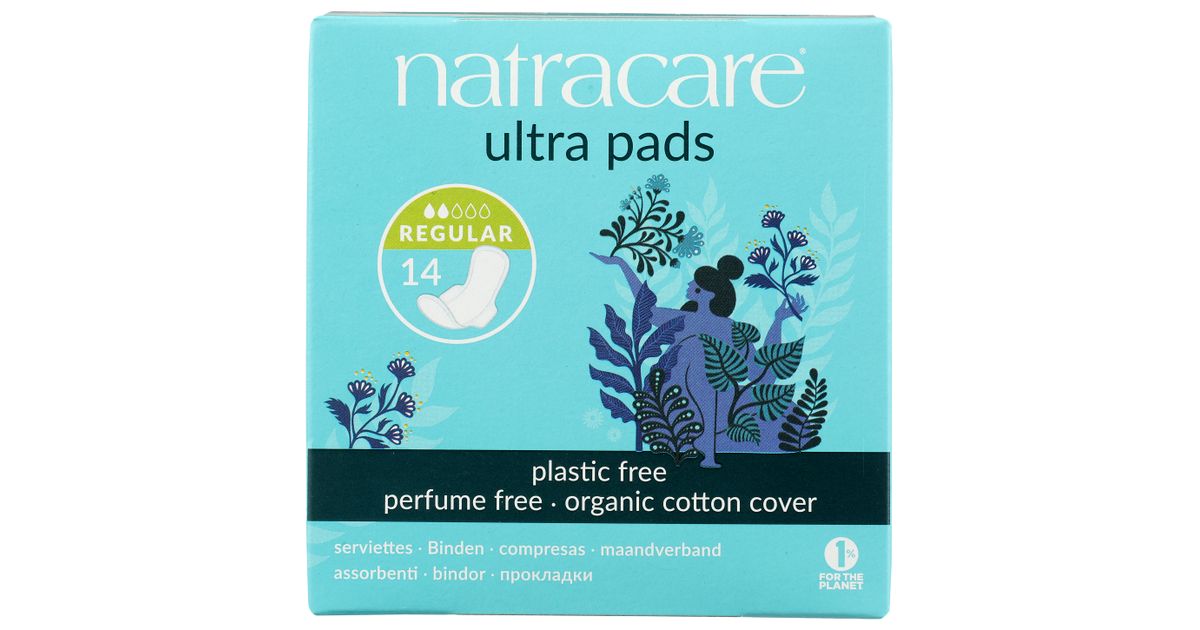 Natracare Cotton Natural Feminine Ultra Pads Regular With Wings