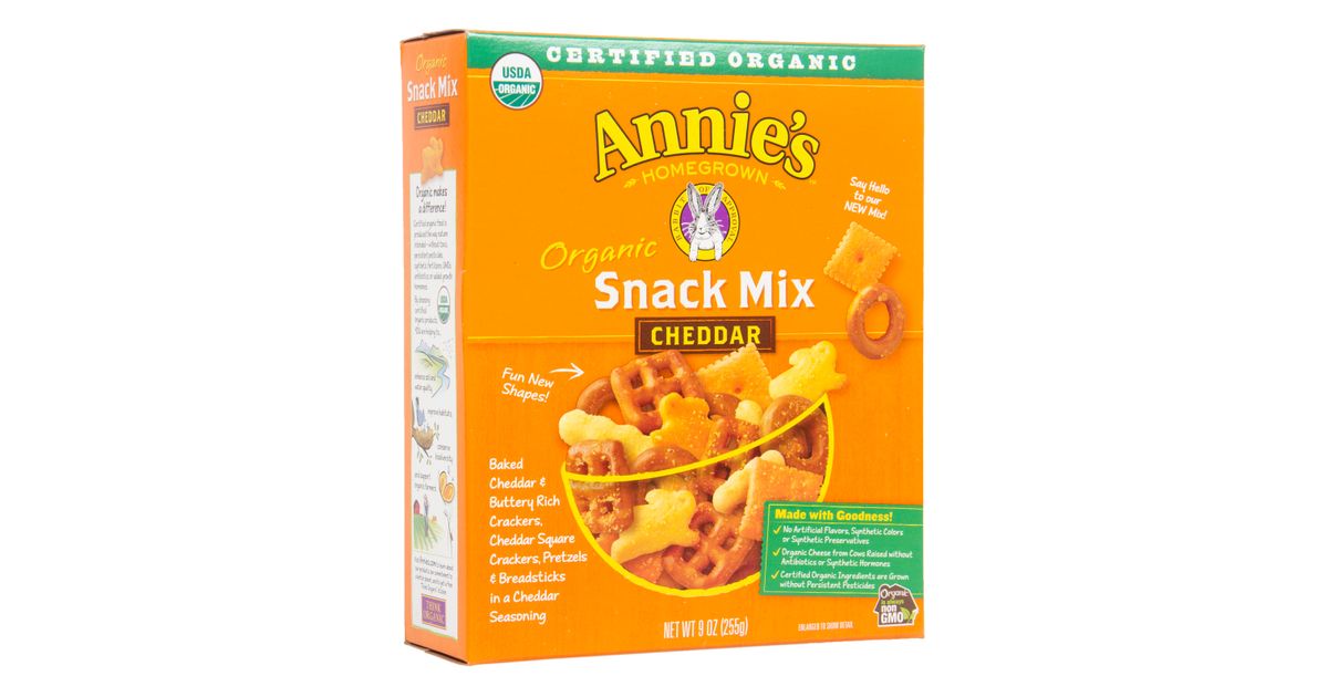 Annie's Snack Mix Cheddar Crackers & Pretzels, Organic Azure Standard