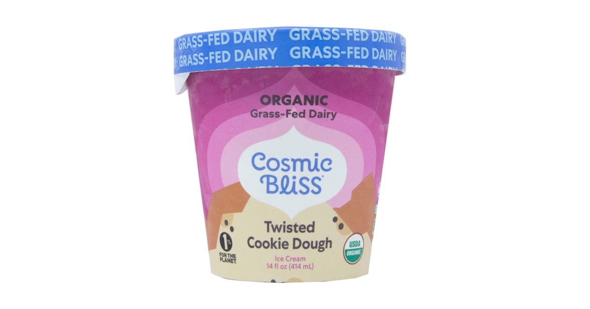 Cosmic Bliss Ice Cream, Twisted Cookie Dough, Frozen, Organic Azure