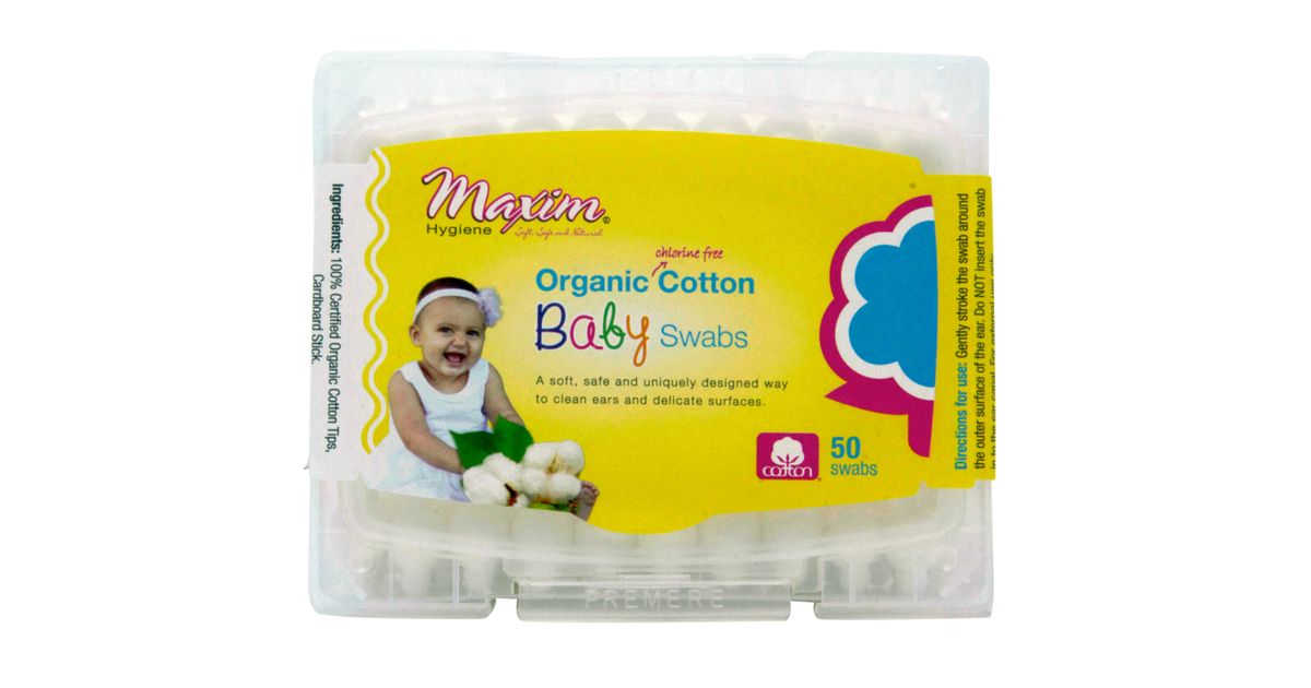 Maxim Hygiene Products Cotton Baby Swabs, Organic Azure Standard