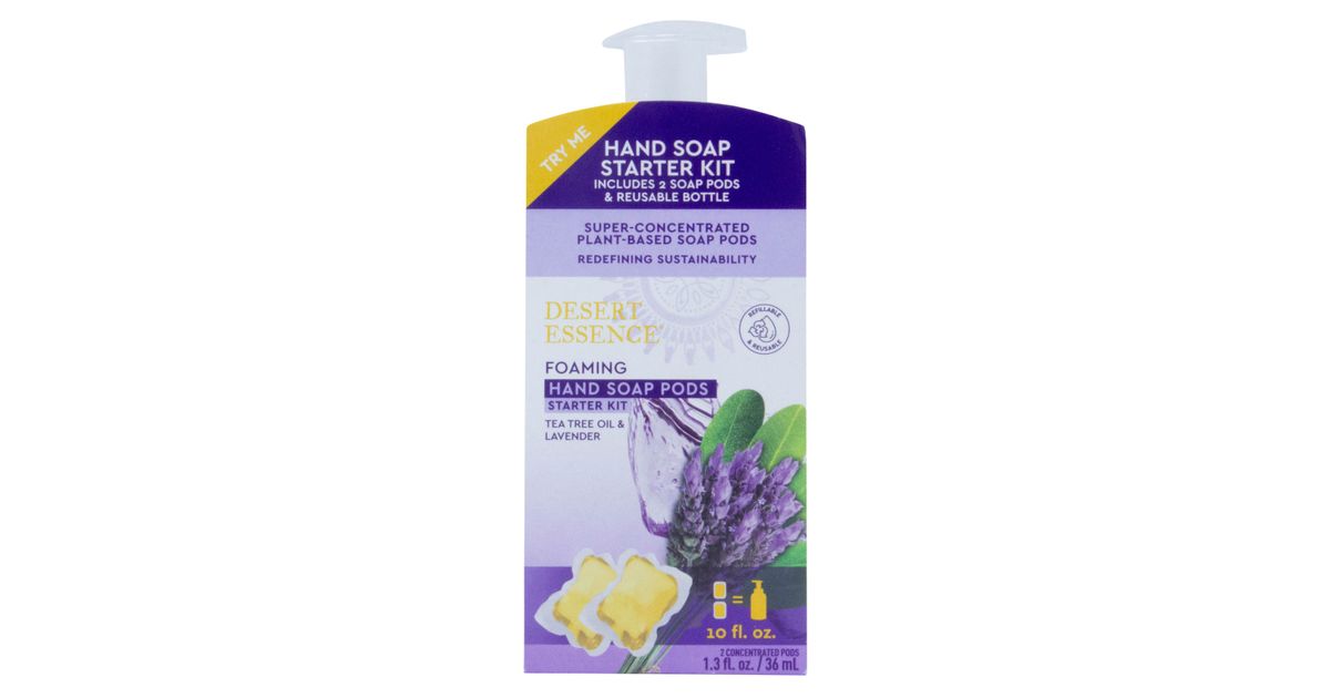 Desert Essence Foaming Hand Soap Pods Starter Kit, Lavender Azure