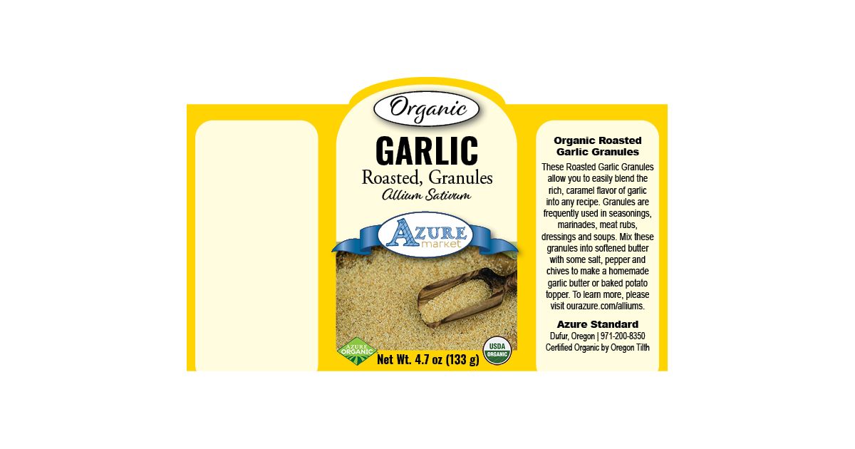 Azure Market Organics Garlic Roasted, Granules, Organic Azure Standard