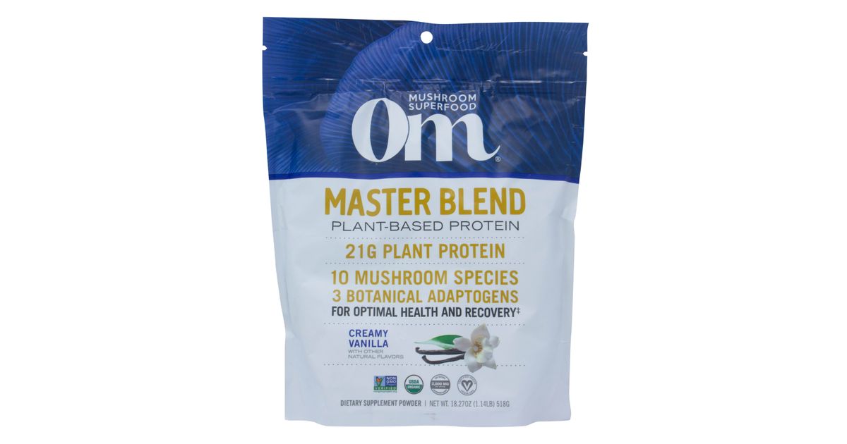 OM Mushroom Superfood Mushroom Master Blend Protein, Vanilla, Organic