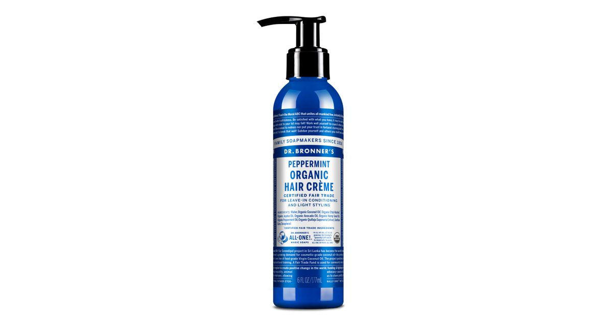 Dr Bronner Peppermint Hair Conditioning Style Creme, Organic Azure