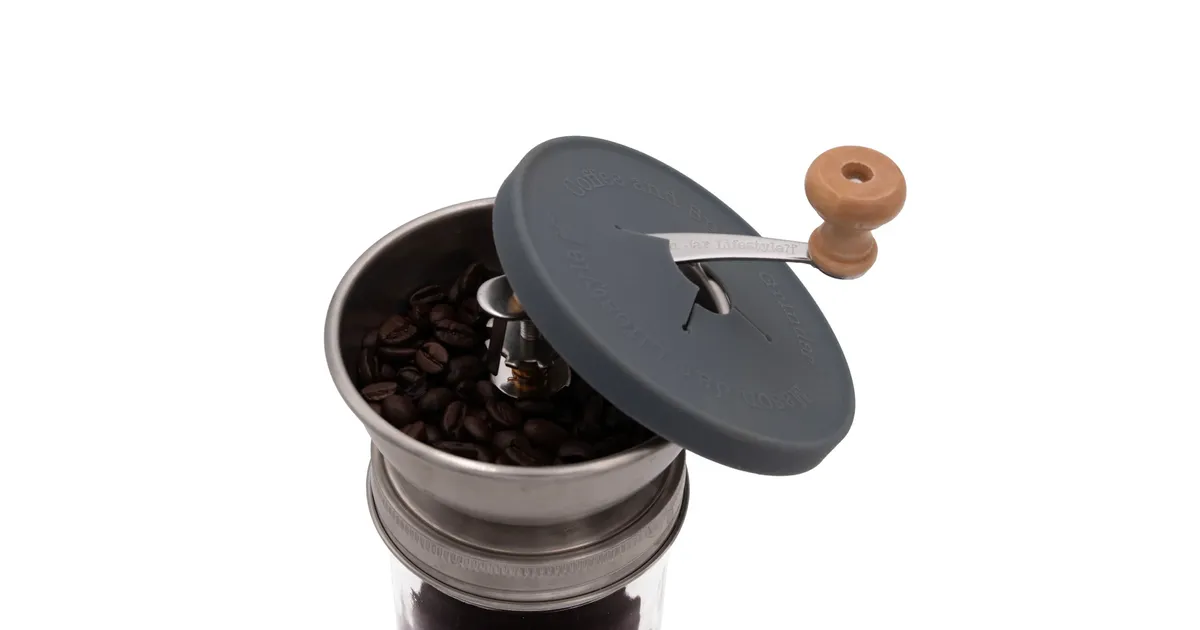 Mason Jar Lifestyle Coffee and Spice Grinder Lid, Wide Mouth