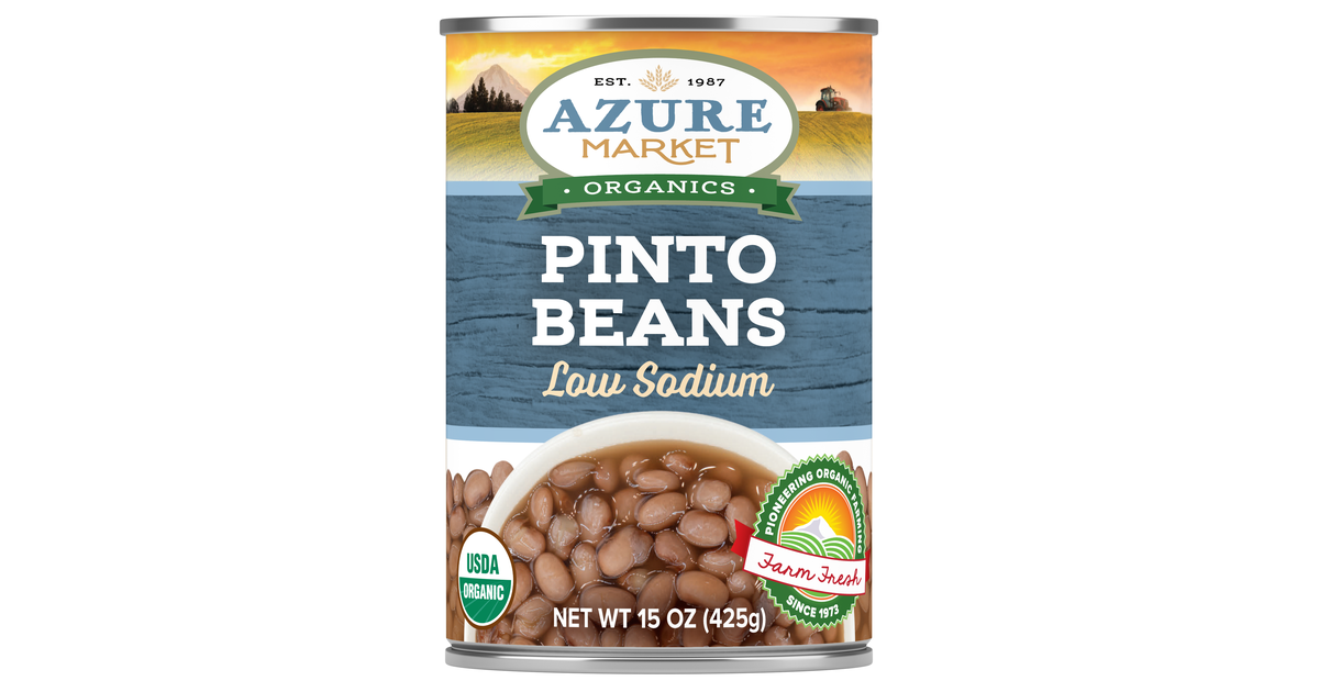 Azure Market Organics Pinto Beans, Low Sodium, Organic Azure Standard