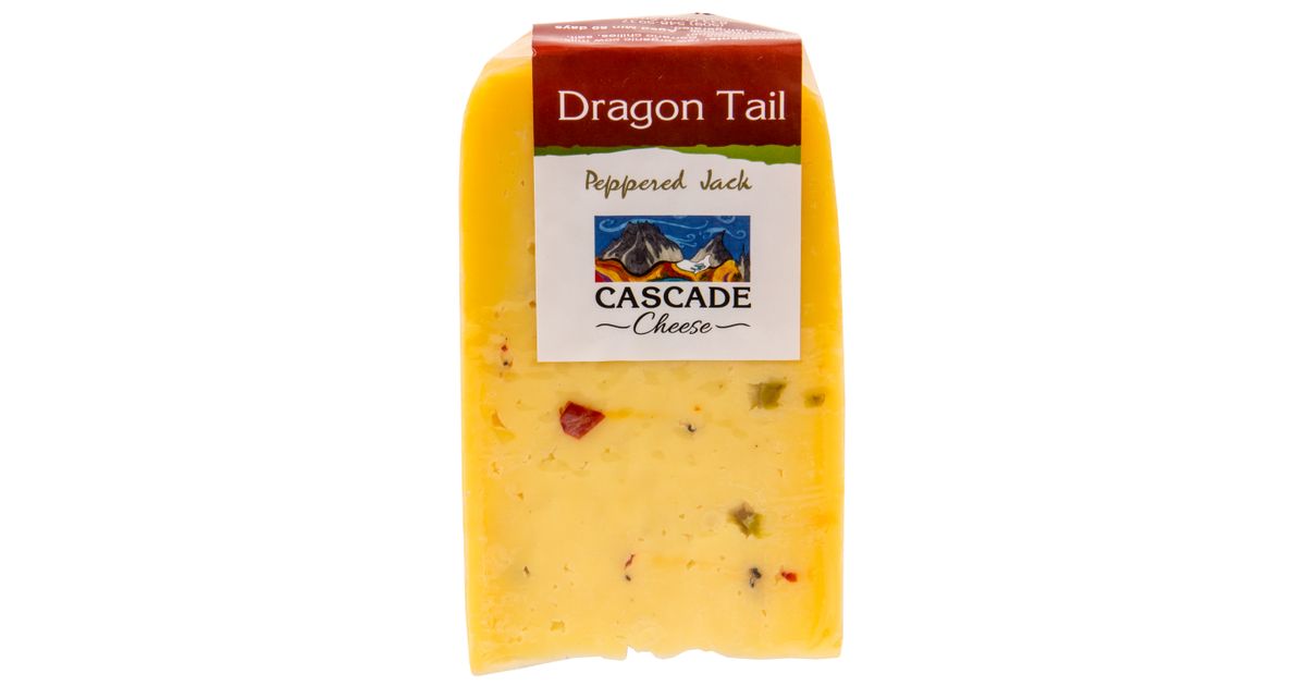 @@Cascade Handmade Cheese Dragon Tail Peppered Jack Wedge, Grass-fed