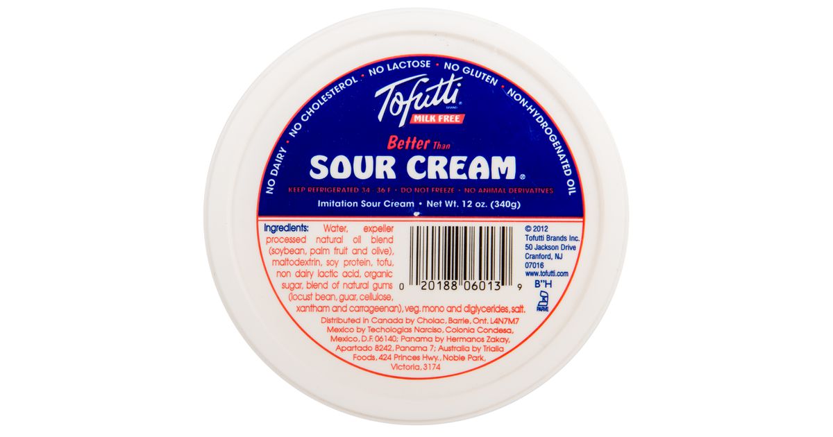 Tofutti Better Than Sour Cream Milk Free Vegan