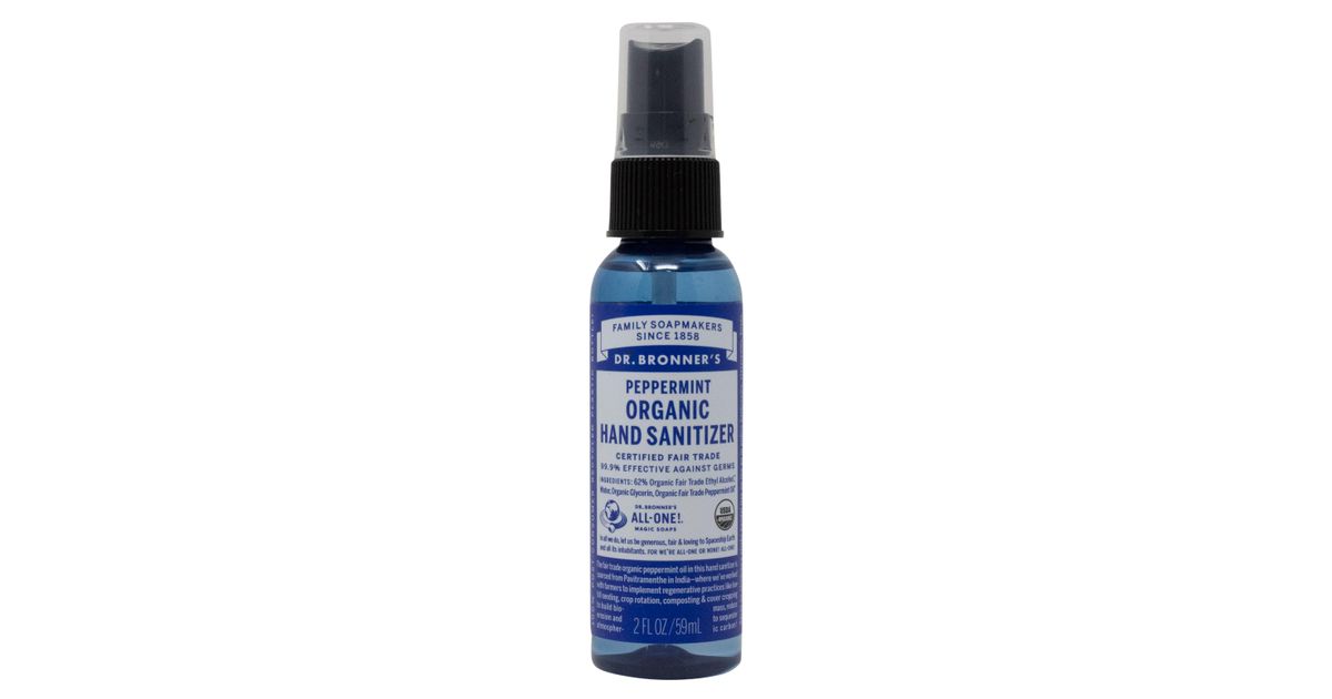 Dr Bronner Hand Sanitizer, Peppermint, Organic Azure Standard