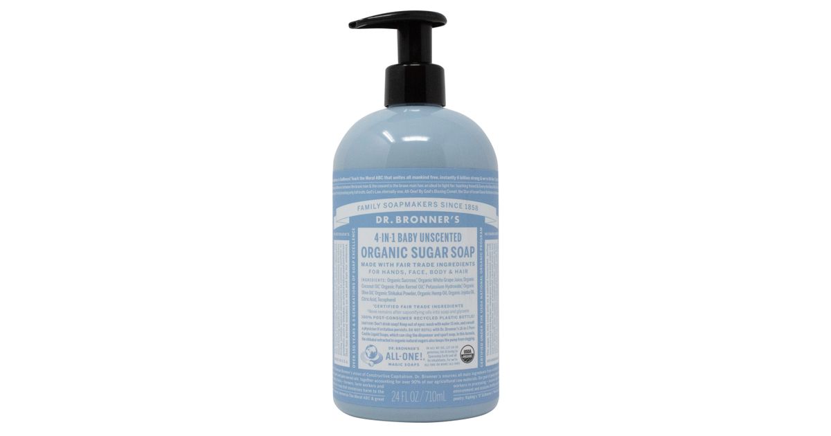 Dr Bronner Sugar Pump Soap, Baby, Unscented, Organic Azure Standard