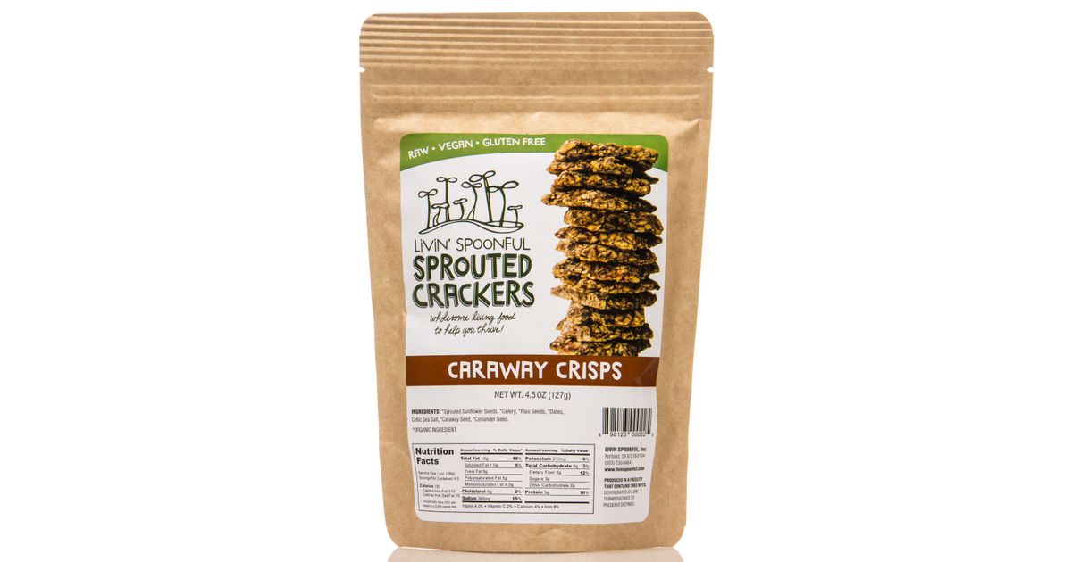 Livin' Spoonful Sprouted Crackers, Caraway Crisps Azure Standard