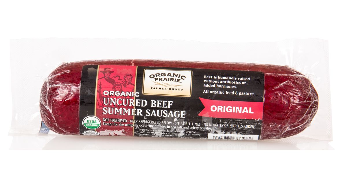 Organic Prairie Beef Summer Sausage, Frozen, Organic Azure Standard