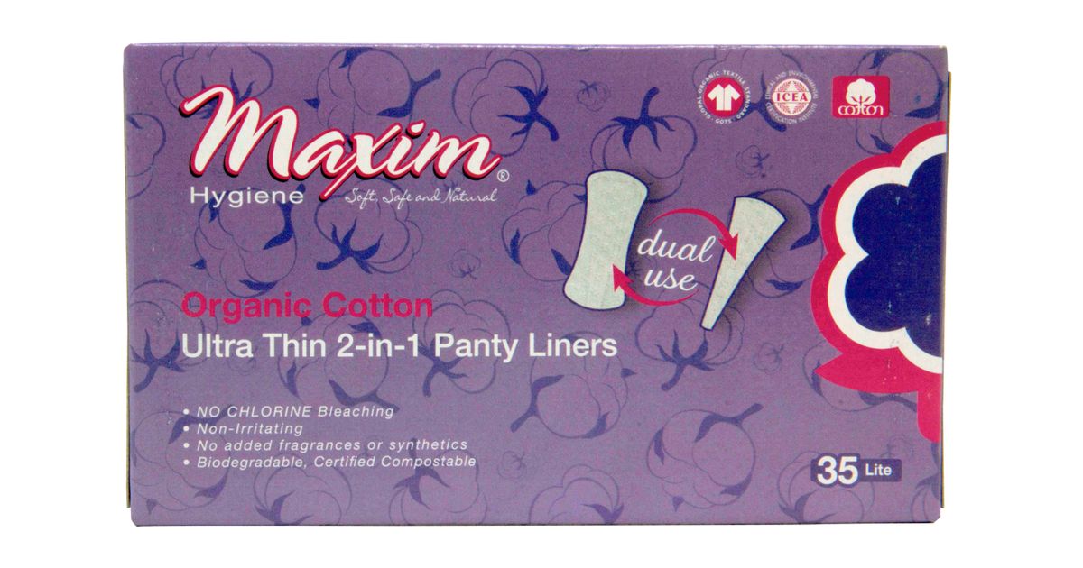 Maxim Hygiene Products Cotton UltraThin Panty Liners, 2in1, Lite