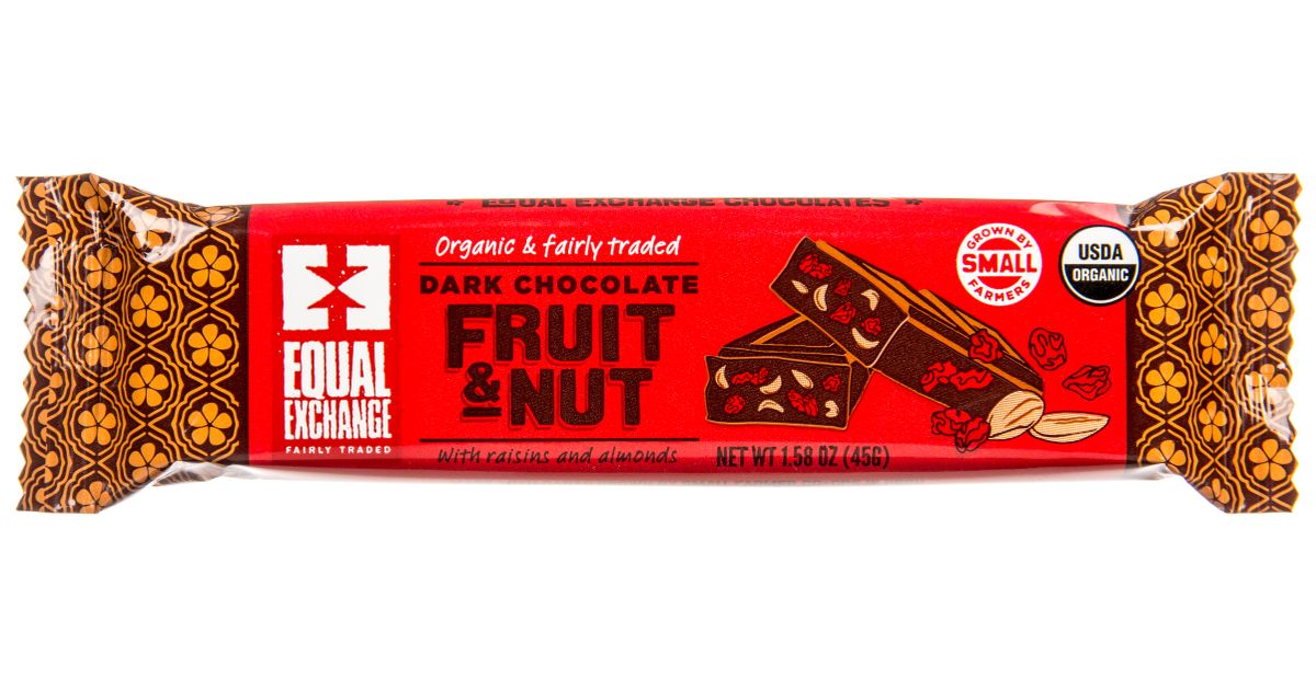 Equal Exchange Fruit and Nut Candy Bar, Dark Chocolate, Organic Azure Standard