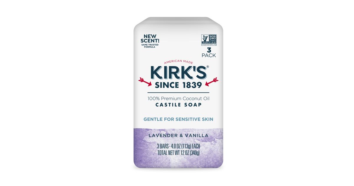 Kirk's Bar Soap, Gentle Castile, Lavender & Vanilla - Azure Standard