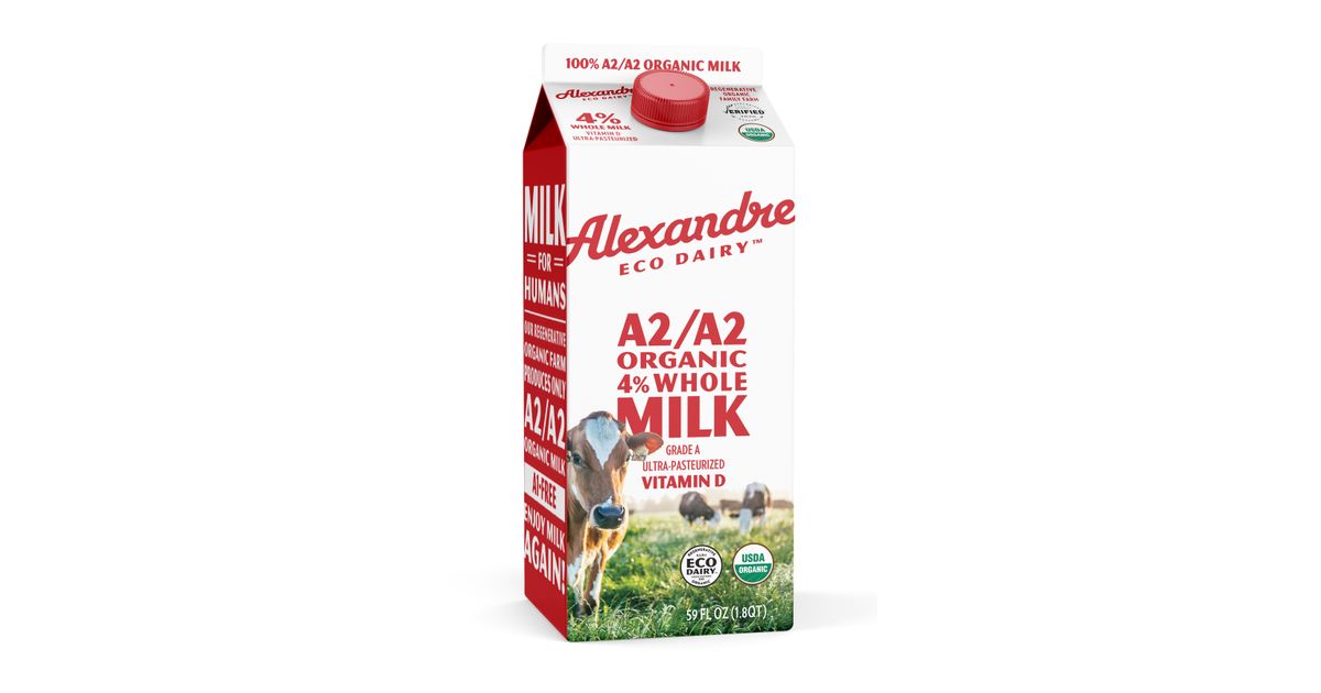 Alexandre Family Farm Whole Milk, A2, 4%, Organic - Azure