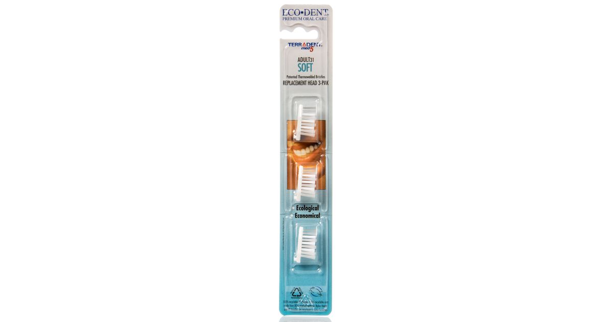 EcoDent Brushhead REFILL (pk of 3) SOFT Azure Standard