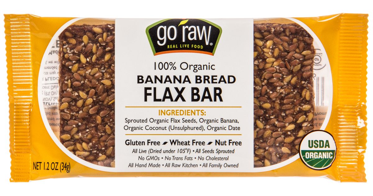 Go Raw Banana Bread Flax Bar, Organic Azure Standard