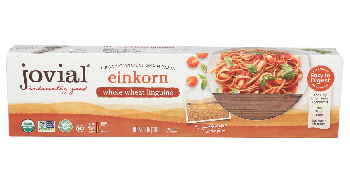 Jovial Foods Pasta, Einkorn, Whole Wheat, Linguine, Organic Azure