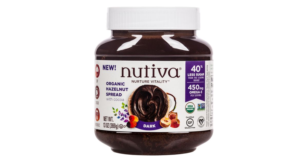 Nutiva Nut Butter Chocolate Hazelnut Spread, Dark, Organic Azure Standard