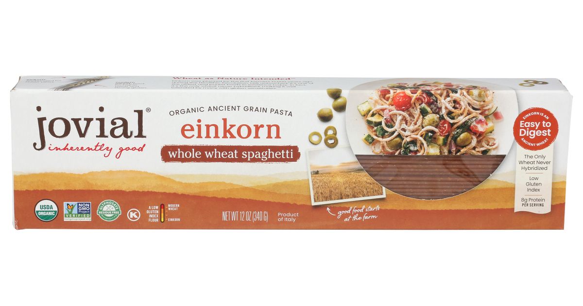 Jovial Foods Pasta, Einkorn, Whole Wheat, Spaghetti, Organic Azure