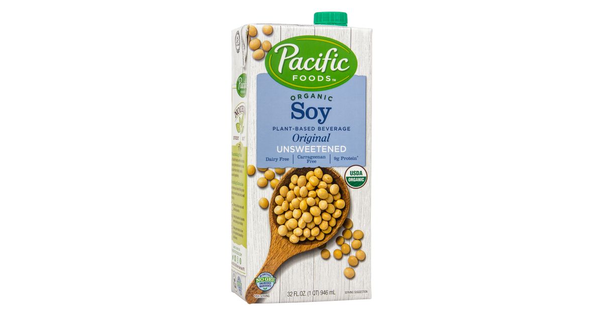 Pacific Foods Soy Milk, Unsweetened, Original, Organic Azure Standard