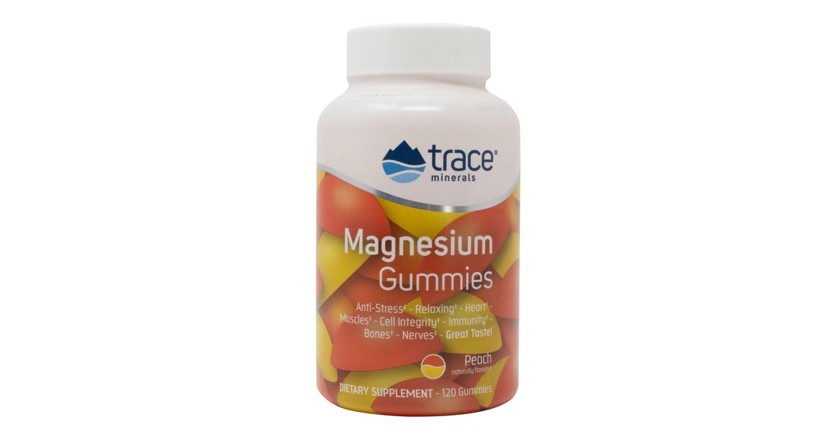 Trace Minerals Magnesium Gummies, Peach Azure Standard