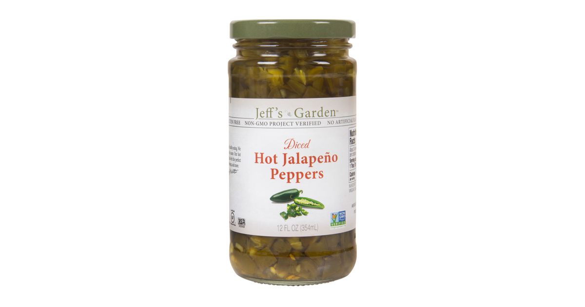 Jeff's Garden Jalapeno Peppers, Hot, Diced - Azure Standard
