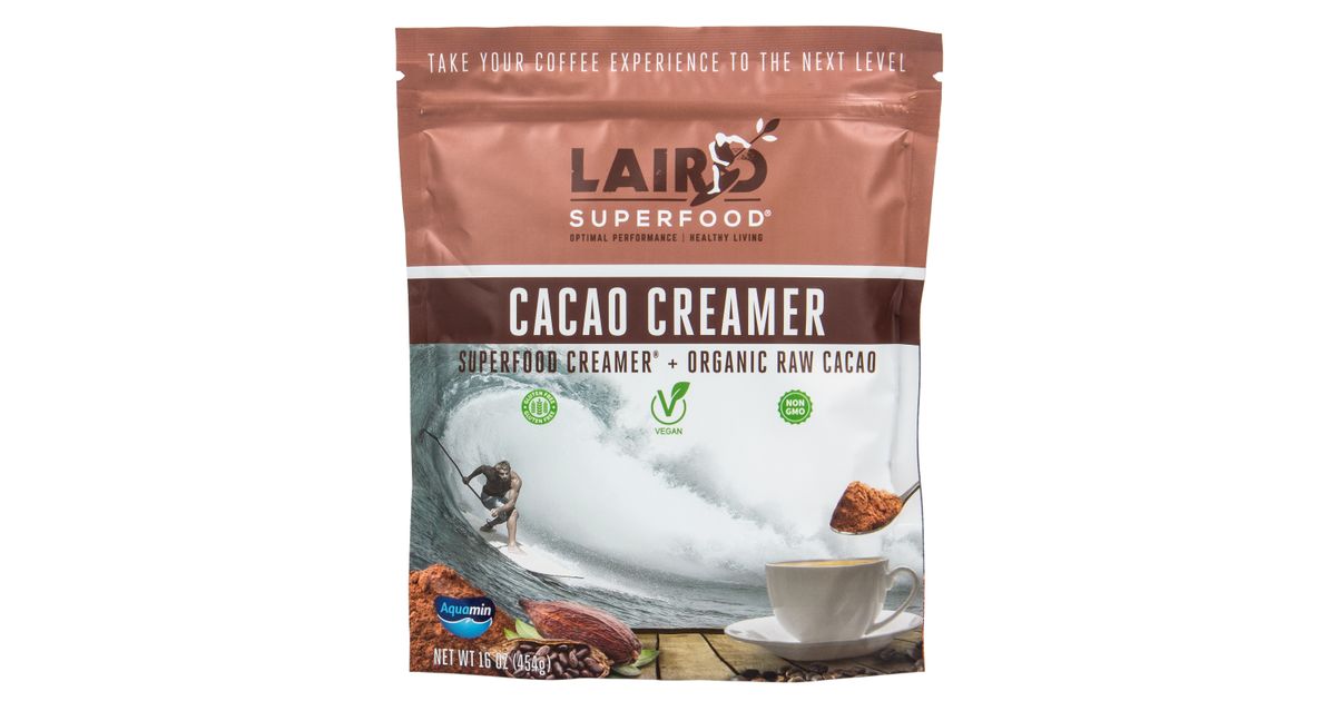 Laird Superfood Coffee, Superfood Creamer, Cacao, Powder, Dairy Free