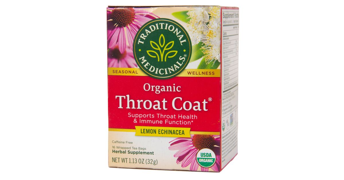 Traditional Medicinals Throat Coat Lemon Echinacea Tea Organic Azure Standard
