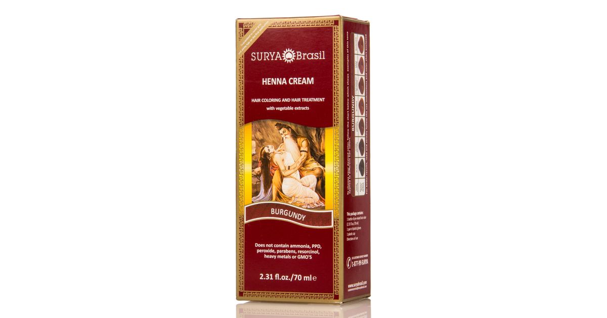 Surya Brasil Hair Color, Henna Cream, Burgundy Azure Standard