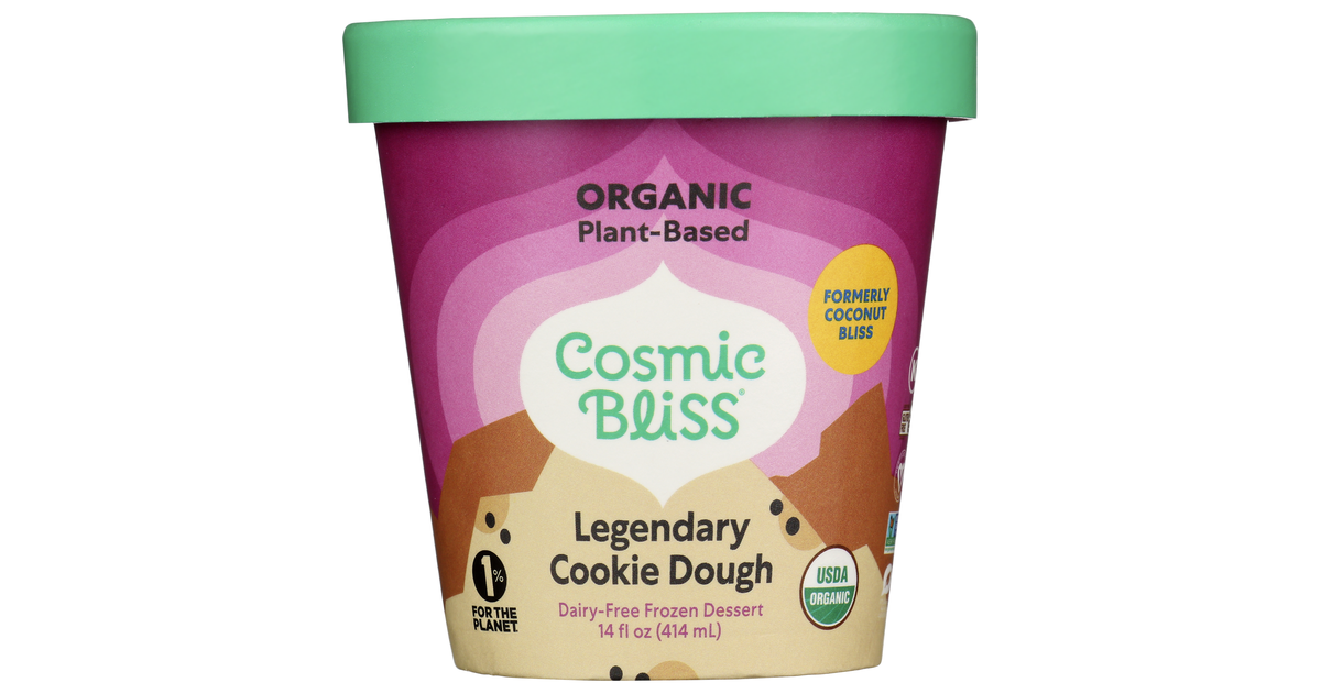 Cosmic Bliss Coconut Ice Cream, Cookie Dough, Frozen, Organic Azure