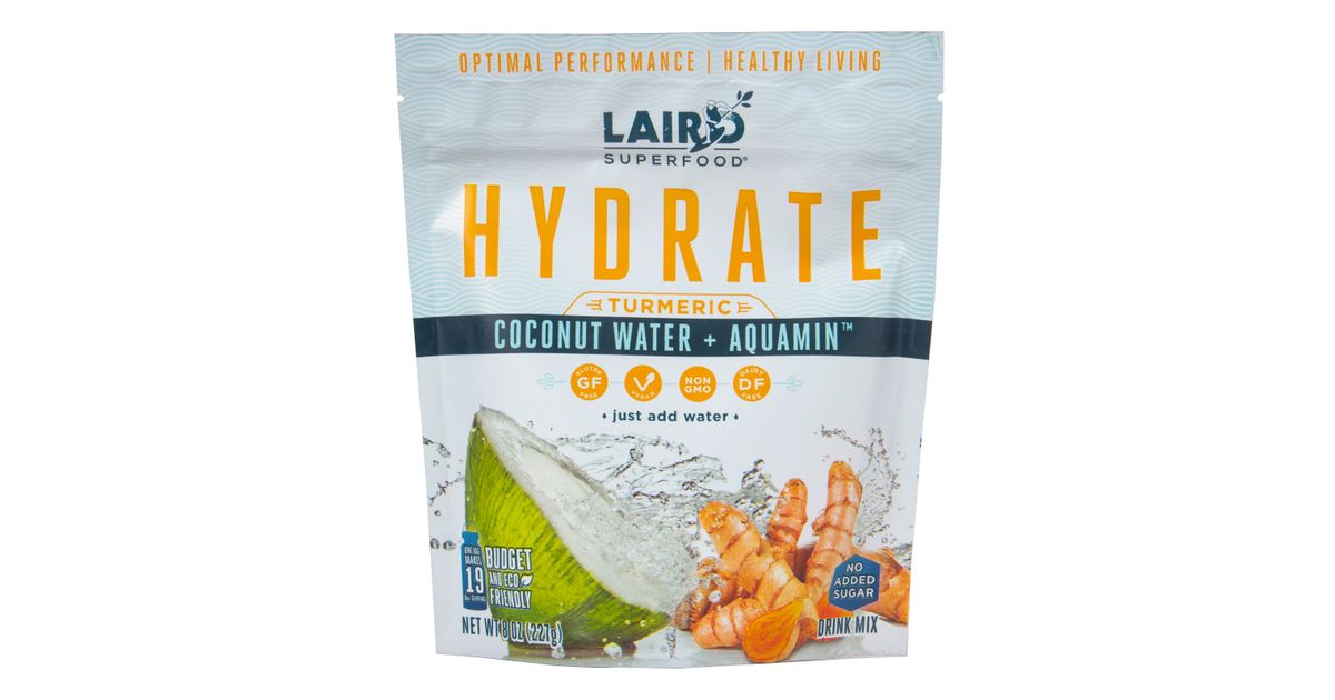 Laird Superfood Hydrate, Coconut Water with Aquamin, Freeze Dried, Turmeric Azure Standard