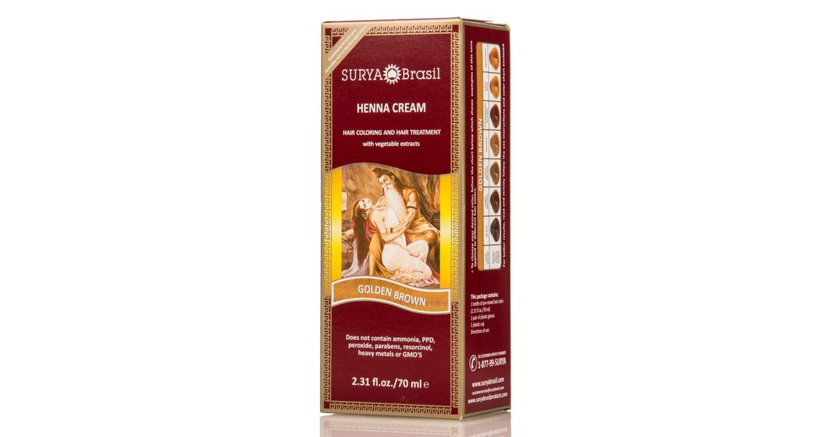 Surya Brasil Hair Color, Henna Cream, Golden Brown Azure Standard
